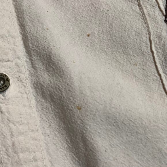 Vintage Mens Garris Clothing Beach White Tone Short Sleeve Button Down Shirt - Picture 7 of 16